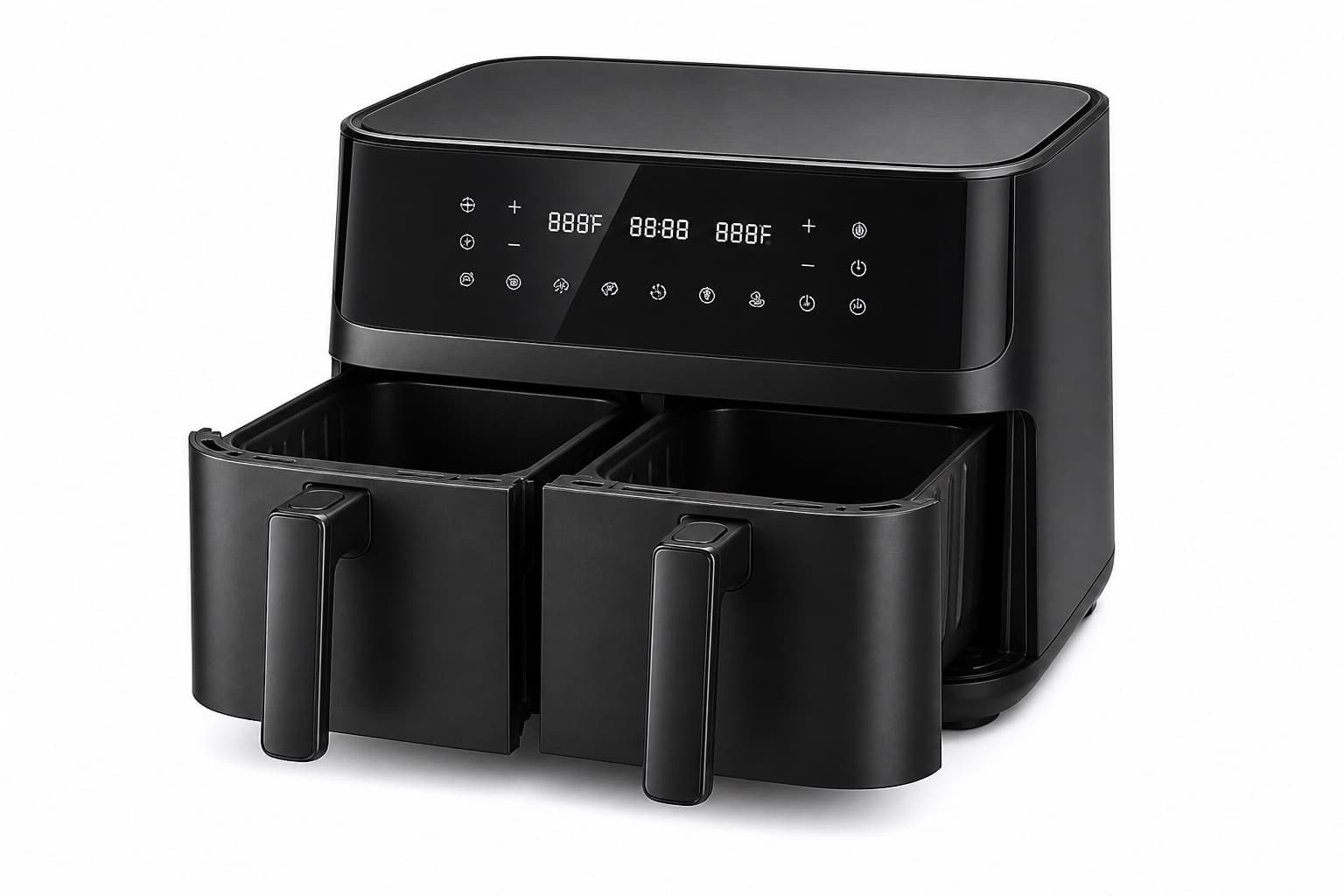 Dual-Basket Digital Air Fryer, 8 Quart - front product view on white background