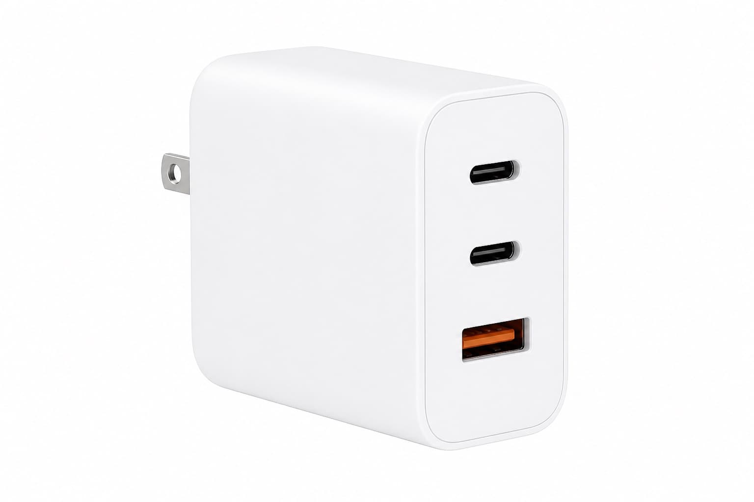 Three-Port GaN Charger, 65W - front product view on white background
